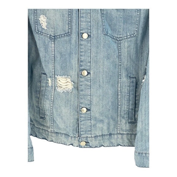 Jay Walker Distressed Denim Jacket Customized With Patches Womens Large - Picture 14 of 15